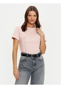 Guess T-Shirt V5RI05 J1314 Różowy Regular Fit. Kolor: różowy. Materiał: bawełna #1