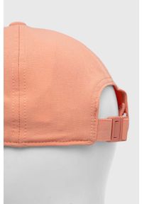 adidas Performance czapka z daszkiem kolor pomarańczowy z nadrukiem. Kolor: pomarańczowy. Materiał: skóra, materiał. Wzór: nadruk #3
