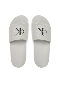 Calvin Klein Jeans Klapki Slide Monogram Cv YM0YM01271 Szary. Kolor: szary. Materiał: materiał