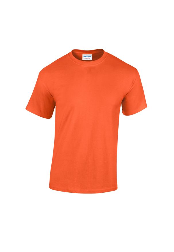 GILDAN - Ciężka Bawełniana Koszulka Unisex Dla Dorosłych. Kolor: żółty, wielokolorowy, pomarańczowy. Materiał: bawełna. Sport: turystyka piesza