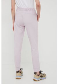 outhorn - Outhorn spodnie dresowe damskie kolor fioletowy gładkie. Kolor: fioletowy. Materiał: dresówka. Wzór: gładki #4