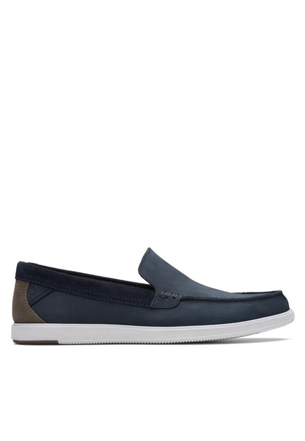 Clarks Lordsy Bratton Loafer 26172448 Granatowy. Kolor: niebieski. Materiał: skóra, nubuk