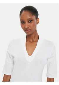 United Colors of Benetton - United Colors Of Benetton Bluzka 3GA2D400U Biały Slim Fit. Kolor: biały. Materiał: bawełna #4