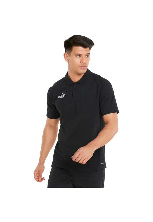 Podkoszulek Puma Teamfinal Casuals Polo, Mężczyźni. Typ kołnierza: polo. Kolor: czarny. Materiał: bawełna, materiał