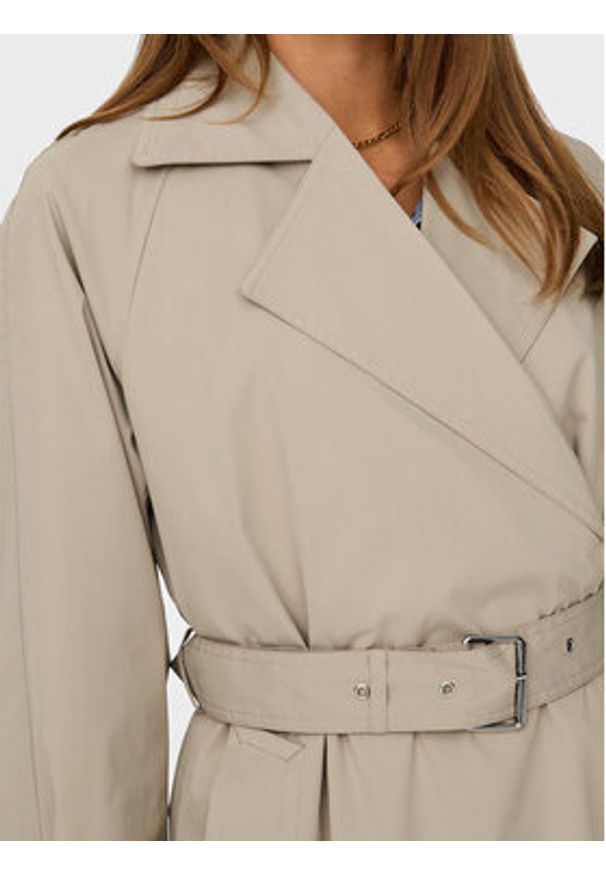 only - ONLY Trencz April 15308860 Beżowy Regular Fit. Kolor: beżowy. Materiał: syntetyk