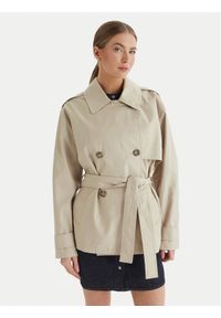 Calvin Klein Trencz LV044B540G Beżowy Regular Fit. Kolor: beżowy. Materiał: syntetyk #1