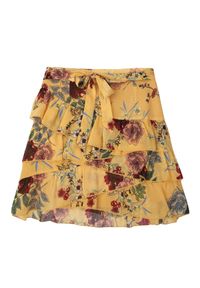 TOP SECRET - Mini spódnica z kwiatowym nadrukiem. Okazja: na co dzień. Kolor: żółty. Długość: krótkie. Wzór: nadruk, kwiaty. Styl: casual, elegancki #3