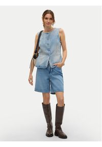 Vero Moda Szorty jeansowe Villa 10326196 Niebieski Loose Fit. Kolor: niebieski. Materiał: bawełna #6