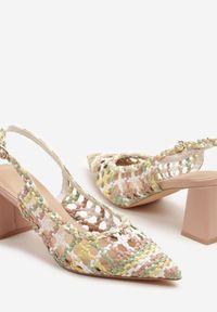 Born2be - Różowe Sandały Czółenka z Odkrytą Piętą i Szpiczastym Noskiem na Słupku Minesaja. Okazja: na co dzień. Nosek buta: szpiczasty. Zapięcie: pasek. Kolor: różowy. Obcas: na słupku. Styl: casual, klasyczny #6