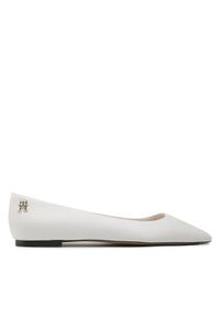 TOMMY HILFIGER - Tommy Hilfiger Baleriny Th Pointed FW0FW07242 Biały. Kolor: biały. Materiał: skóra #1