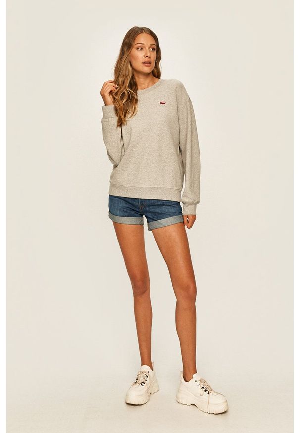 Levi's® - Levi's - Bluza. Okazja: na spotkanie biznesowe, na co dzień. Kolor: szary. Wzór: aplikacja. Styl: casual, biznesowy