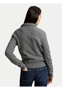 Polo Ralph Lauren Sweter 211972132500 Szary Regular Fit. Typ kołnierza: polo. Kolor: szary. Materiał: wełna #3