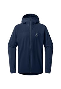 Haglöfs - Kurtka przeciwdeszczowa męska Move Softshell Hood. Kolor: niebieski. Materiał: softshell