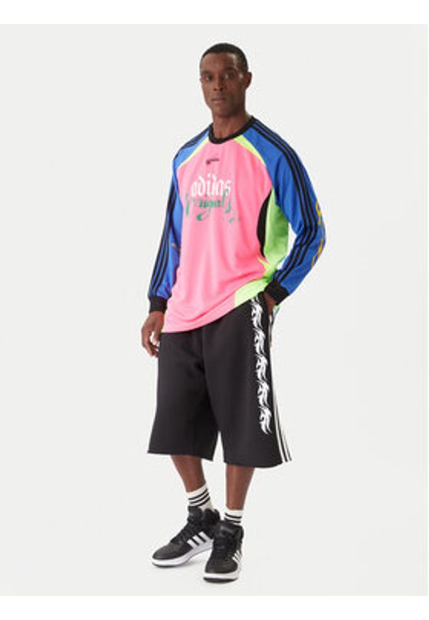 Adidas - adidas Szorty sportowe Spiders JW0205 Czarny Oversize. Kolor: czarny. Materiał: bawełna. Styl: sportowy