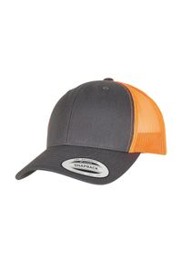 CLASSIC - Dwukolorowa Czapka Trucker Retro. Kolor: pomarańczowy, wielokolorowy, szary. Styl: retro