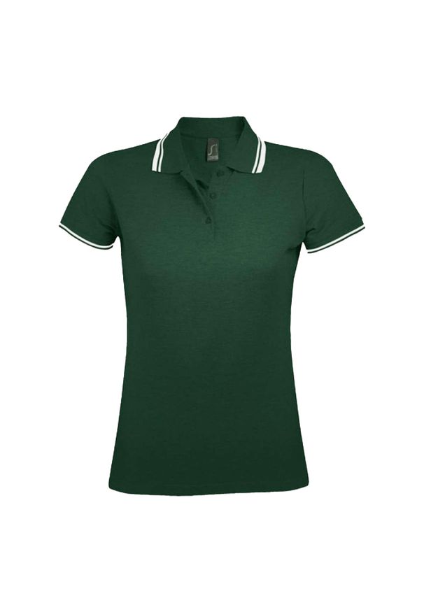 SOL'S - Damska Koszulka Polo Pasadena. Typ kołnierza: polo. Kolor: biały, wielokolorowy, zielony