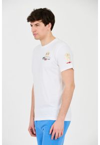 La Martina - LA MARTINA Biały męski t-shirt Jersey, Rozmiar M. Kolor: biały. Materiał: jersey