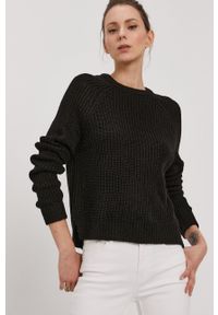 Vero Moda Sweter damski kolor czarny. Okazja: na co dzień. Kolor: czarny. Materiał: materiał, włókno. Długość rękawa: raglanowy rękaw. Styl: casual #2