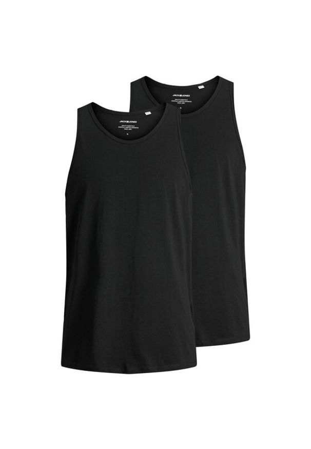 Jack & Jones Komplet tank topów Basic 12133910 Czarny Regular Fit. Kolor: czarny. Materiał: bawełna