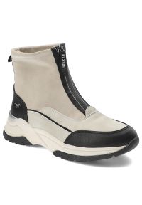 Białe Botki Mustang Ocieplane Obuwie Damskie. Okazja: na co dzień. Zapięcie: zamek. Kolor: biały. Materiał: syntetyk, materiał. Styl: casual #1