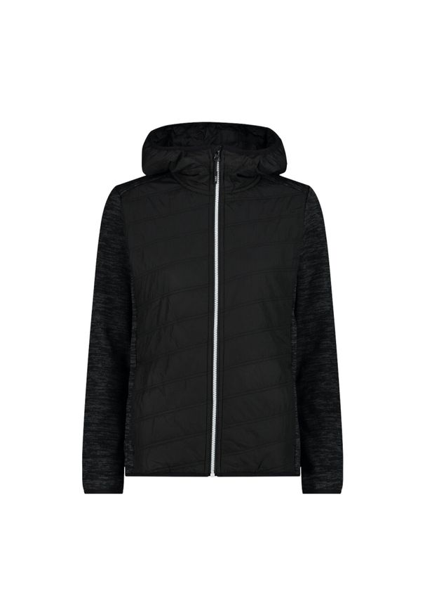 Damska kurtka z kapturem CMP. Typ kołnierza: kaptur. Kolor: czarny. Materiał: polar, puch