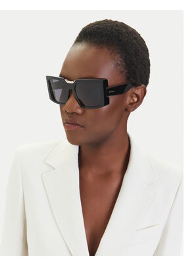 Max Mara Okulary przeciwsłoneczne MM0124 01A Czarny. Kolor: czarny