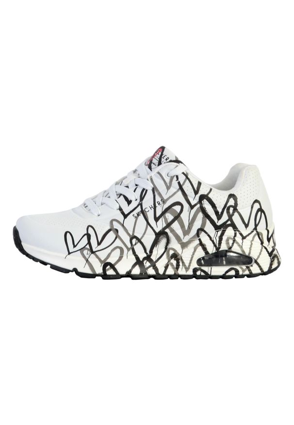 skechers - Buty Damskie Skechers Spread The Love. Kolor: czarny, wielokolorowy, biały. Model: Skechers Sport. Sport: turystyka piesza