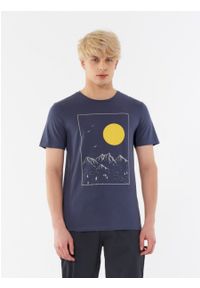 outhorn - T-shirt z nadrukiem męski. Materiał: materiał, bawełna, jersey. Wzór: nadruk #1