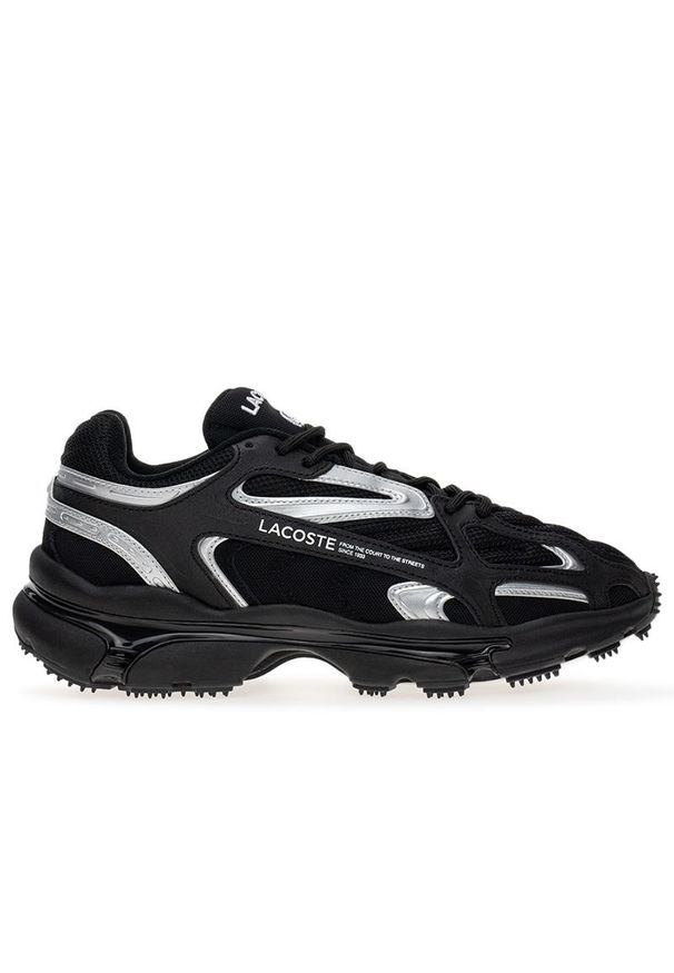 Buty Lacoste Athleisure L003 2K24 747SMA0013-02H - czarne. Zapięcie: sznurówki. Kolor: czarny. Materiał: guma, skóra, syntetyk, materiał, tkanina. Szerokość cholewki: normalna