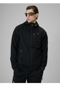 4f - 4F Kurtka softshell wiatroodporna membrana 5000 męska - czarna S. Kolor: czarny. Materiał: softshell. Wzór: gładki #1