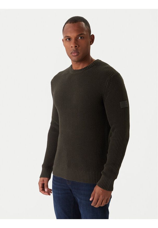JOOP! Jeans Sweter Harono 30047662 Zielony Modern Fit. Kolor: zielony. Materiał: bawełna