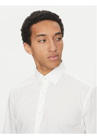 BOSS Koszula Hank 50532804 Biały Slim Fit. Kolor: biały. Materiał: bawełna