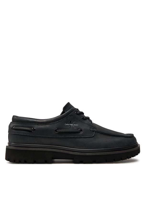 Calvin Klein Jeans Półbuty Hybrid Boat Shoe Slipon Lh Btw YM0YM00937 Czarny. Kolor: czarny. Materiał: skóra