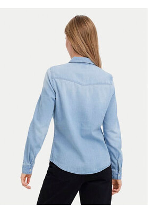 Vero Moda Koszula jeansowa Maria 10277523 Błękitny Slim Fit. Kolor: niebieski. Materiał: bawełna