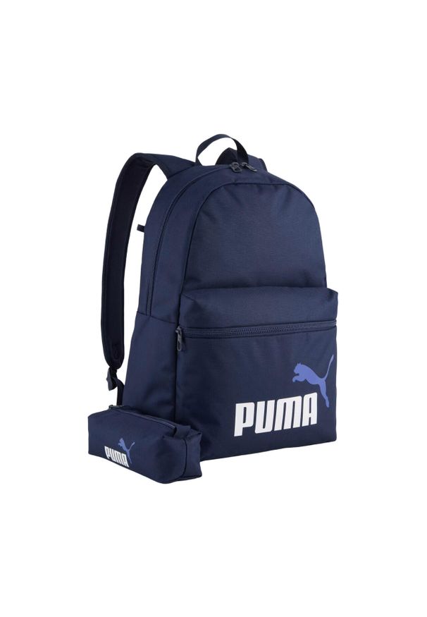 Plecak Puma Phase Set + piórnik granatowy 91191 03. Kolor: biały, wielokolorowy, niebieski