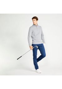 INESIS - Bluza do golfa męska Inesis MW500. Typ kołnierza: golf. Kolor: szary. Materiał: materiał, lyocell, poliester, elastan. Sport: golf