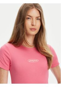 Guess Jeans T-Shirt W5YP37 KA0H1 Różowy Slim Fit. Kolor: różowy. Materiał: bawełna #4