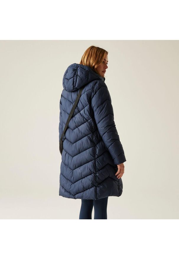 Regatta - Płaszcz damski zimowy ocieplany Anita. Kolor: niebieski. Materiał: puch, syntetyk, materiał. Sezon: zima. Sport: turystyka piesza