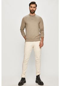 Calvin Klein Jeans - Bluza bawełniana. Okazja: na co dzień. Kolor: szary. Materiał: bawełna. Wzór: nadruk. Styl: casual #4
