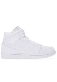 Buty Nike Air Jordan 1 MID 554724-136 - białe. Wysokość cholewki: za kostkę. Kolor: biały. Materiał: syntetyk, guma. Szerokość cholewki: normalna. Sport: fitness #1