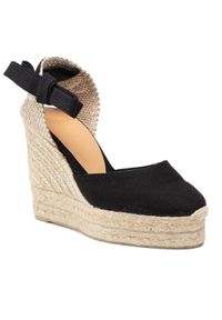 Castañer Espadryle Carina/8ED/001 020961-100 Czarny. Kolor: czarny. Materiał: materiał