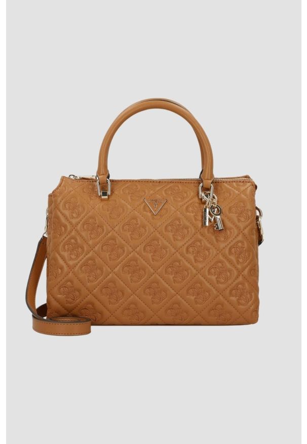 Guess - GUESS Brązowa damska torebka Adelasia. Kolor: brązowy. Materiał: skórzane