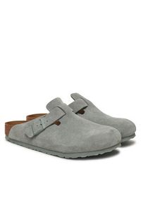 Birkenstock Klapki Boston zamsz 1029212 Zielony. Kolor: zielony. Materiał: zamsz, skóra