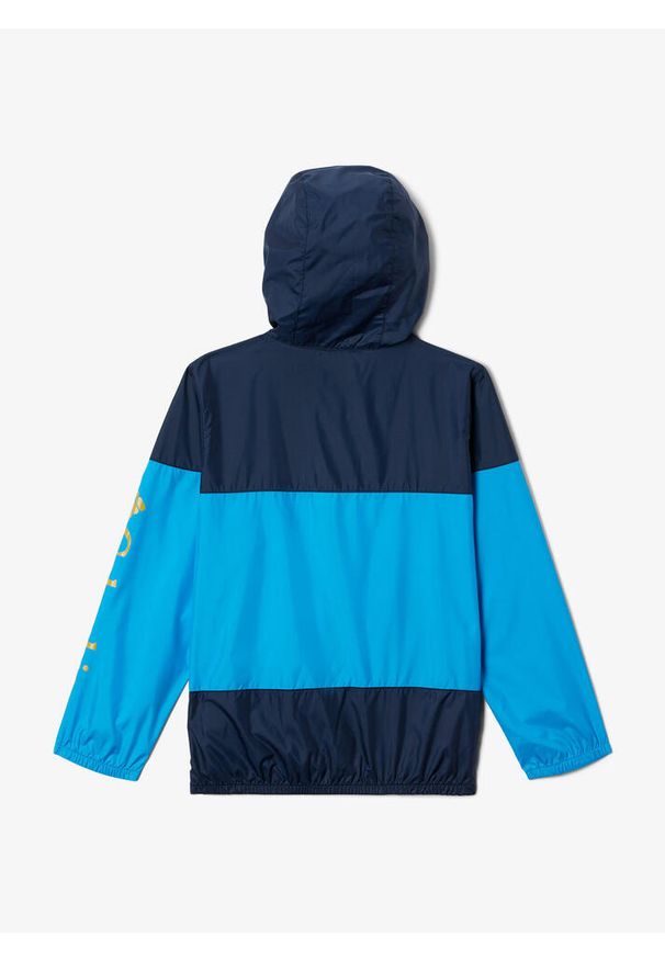 columbia - Kurtka wiatrówka chłopięca Columbia Flash Challenger Windbreaker. Kolor: niebieski. Materiał: softshell. Sport: turystyka piesza