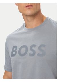 BOSS T-Shirt Structure Logo 50566883 Szary Regular Fit. Kolor: szary. Materiał: bawełna #5