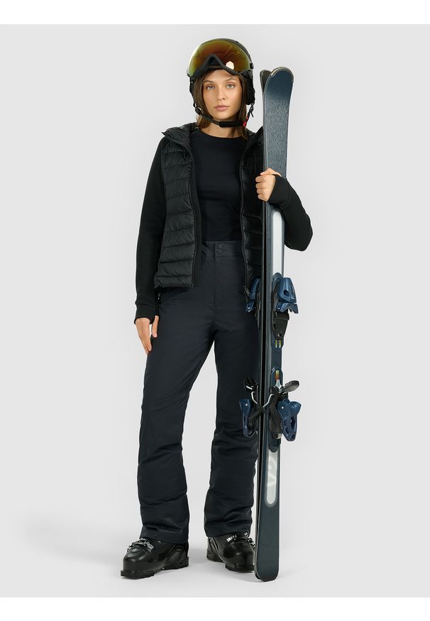 4f - 4F Kurtka zimowa z wypełnieniem naturalnym damska - czarna XL. Kolor: czarny. Wzór: gładki. Sezon: zima. Styl: sportowy