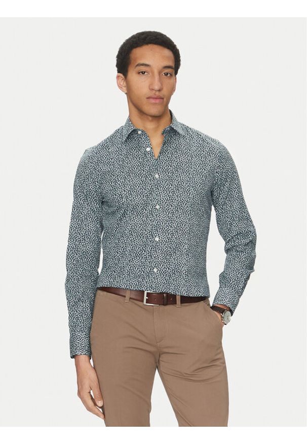 Marciano Guess Koszula 4GHH02 4388Z Granatowy Slim Fit. Kolor: niebieski. Materiał: bawełna
