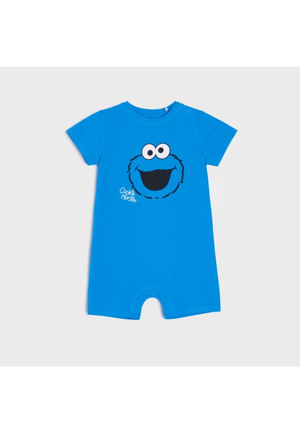 Sinsay - Romper Cookie Monster - Niebieski. Kolor: niebieski