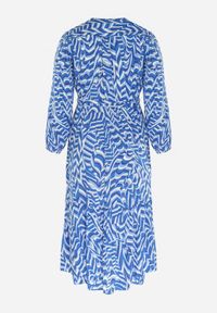 Born2be - Niebieska Kopertowa Sukienka Maxi z Wiązanym Paskiem Aprlia. Kolor: niebieski. Materiał: materiał, tkanina, wiskoza. Typ sukienki: kopertowe. Długość: maxi #7