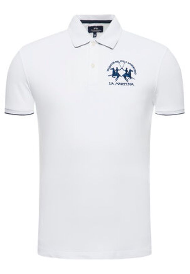 La Martina Polo CCMP01 PK001 Biały Regular Fit. Typ kołnierza: polo. Kolor: biały. Materiał: bawełna
